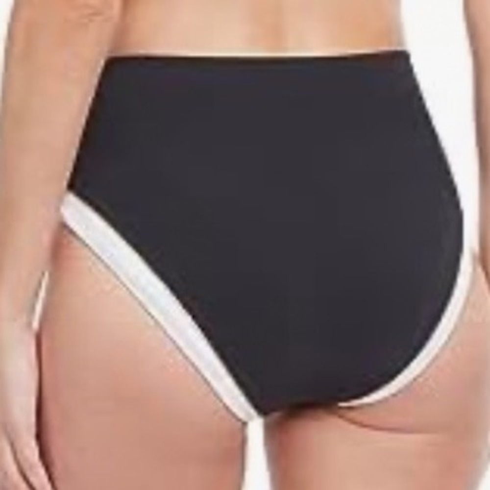 Gottex Classics Womens High Waisted Bikini Bottoms Black White Nautical Size 8 - Picture 4 of 10